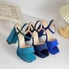 Sandal 12p gót trụ mũi tròn quai ngang khuyết giữa - MS: S12- 71004