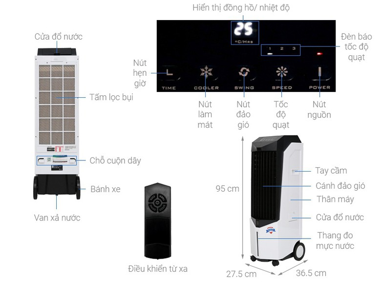 Quạt điều hòa Boss S106 160w