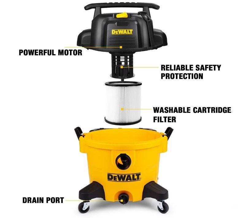 Máy hút bụi 3 chức năng khô và ướt DeWalt DXV34P (34L, 5HP)