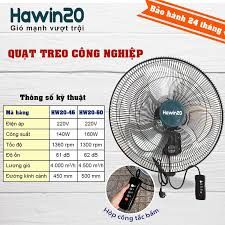 Quạt treo công nghiệp Hawin20 HW20-45 - 140w ( Đen/ Trắng)