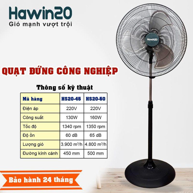 Quạt đứng công nghiệp Hawin20 HS20-50 - 160w