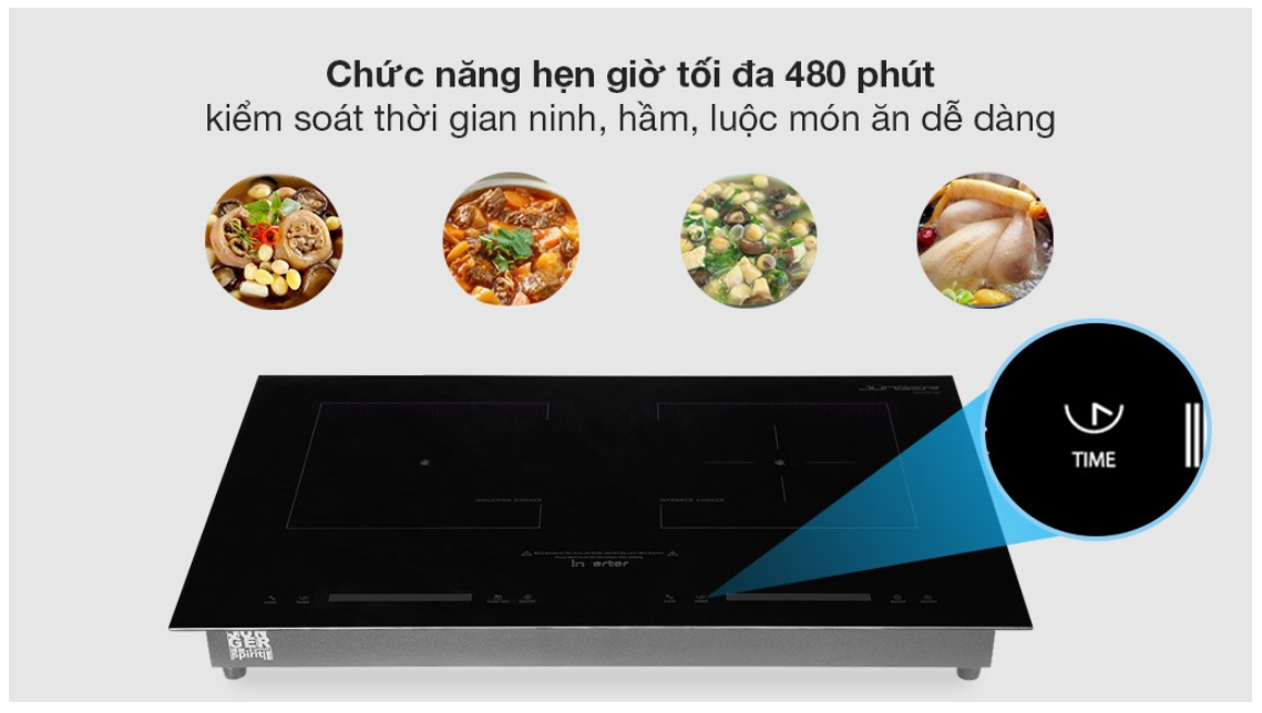 Bếp từ hồng ngoại đôi Junger SIS-66 - Xuất xứ Thái Lan - Miễn Phí giao hàng và lắp đặt Toàn Quốc