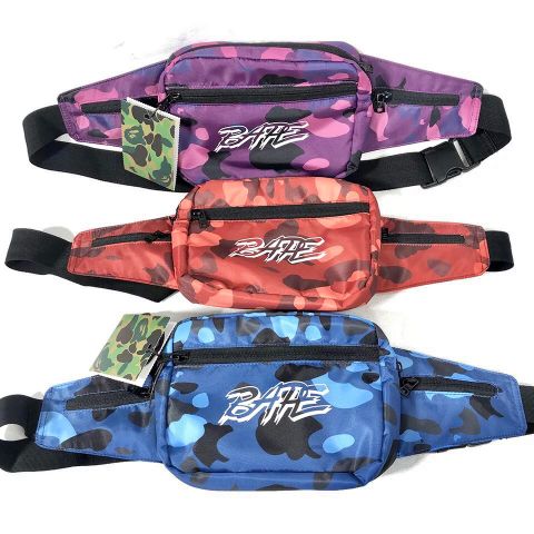  BAPE® COLOR CAMO WAIST BAG RED/PURPLE 