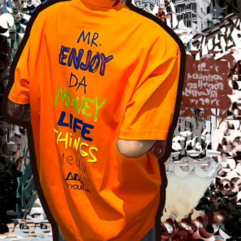  MEDM ( Mr Enjoy Da Money Things ) WHITE/ORANGE/BROWN TEE - 01 (HẾT HÀNG) 