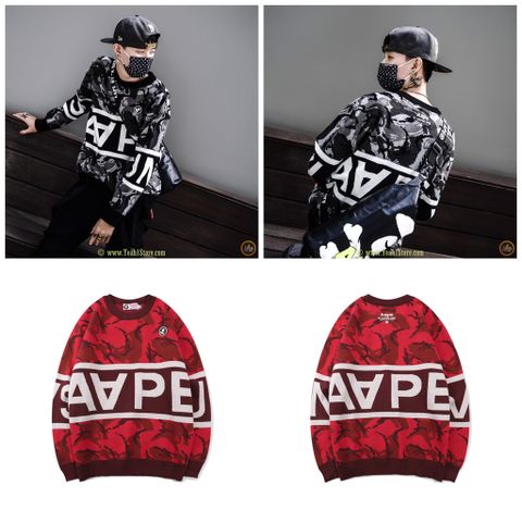  AAPE BY *A BATHING APE® SWEATSHIRT BLACK/RED 