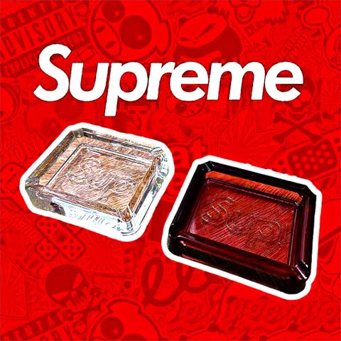  Supreme Debossed Glass Ashtray - Gạt Tàn Nhựa Trong EPOXY Logo Nổi Supreme (HẾT HÀNG) 