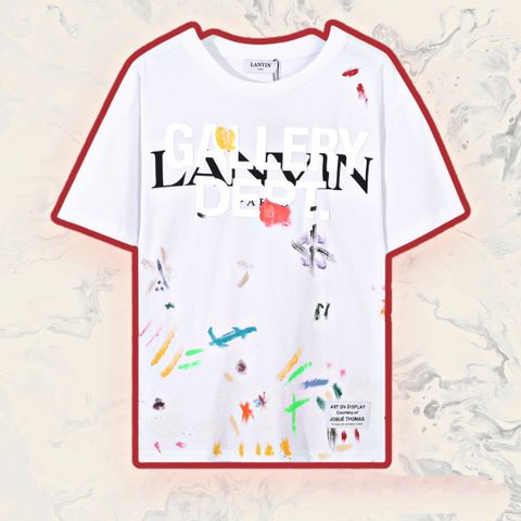  Lanvin x Gallery Dept. Logos Printed T-Shirt With Paint Marks White (HẾT HÀNG) 