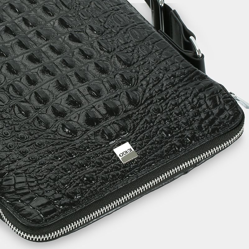 Túi đeo chéo công sở da bò, túi đeo vai nam du lịch đựng iPad 9.7 inch hoạ tiết vân cá sấu IDIGO MB1 - 6025