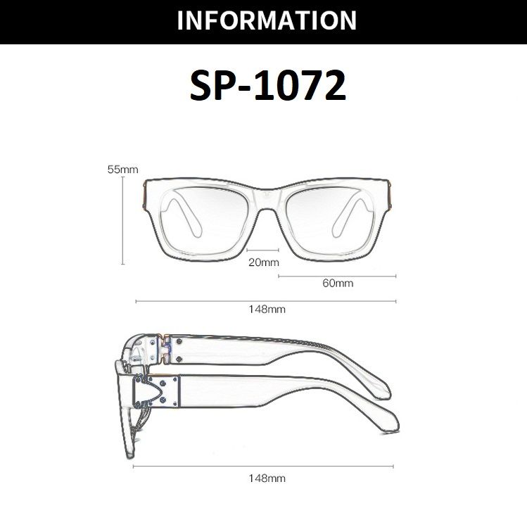 Mắt kính mát nam nữ vuông gọng kính nhựa UV400 Jaliver Young SP – 1072