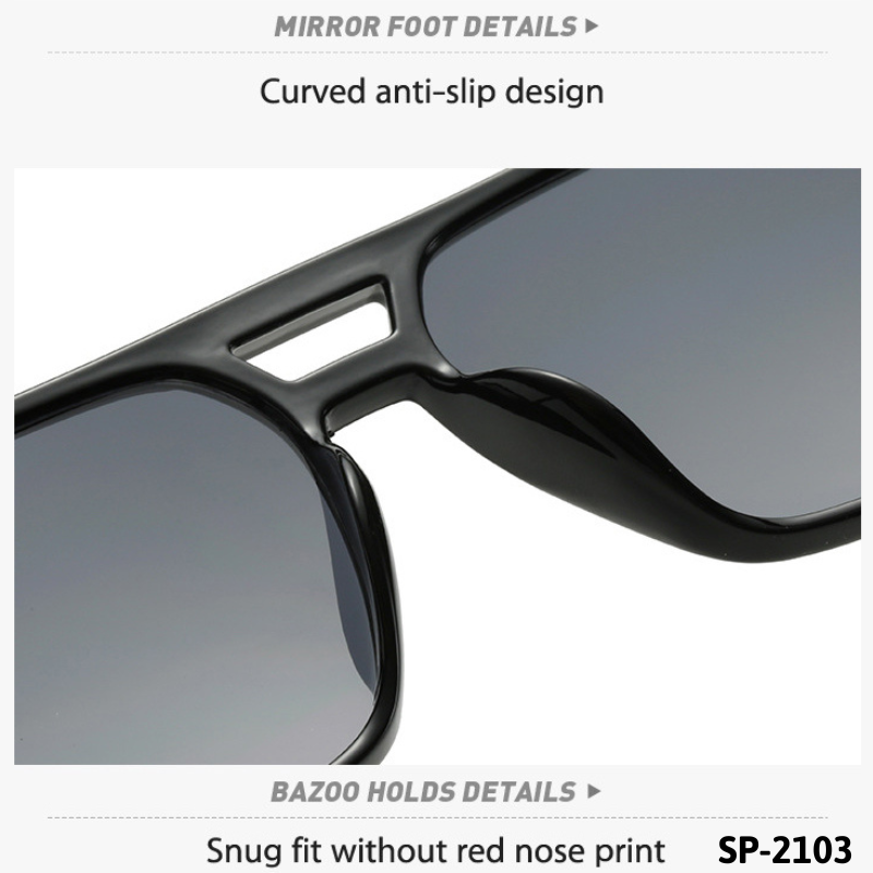 Mắt kính mát nam nữ đa giác gọng kính nhựa cầu đôi UV400 Jaliver Young SP - 2103
