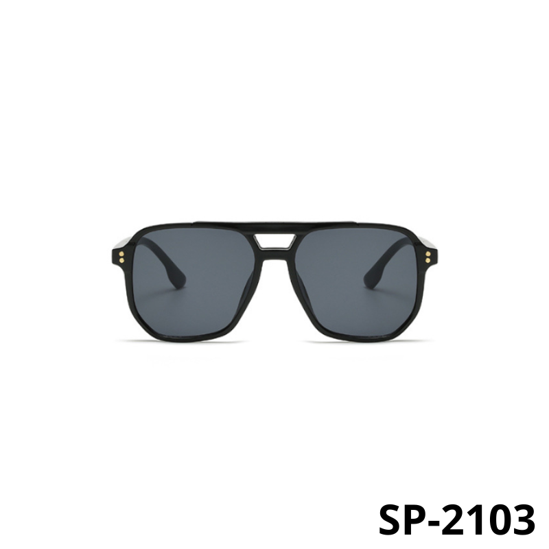 Mắt kính mát nam nữ đa giác gọng kính nhựa cầu đôi UV400 Jaliver Young SP - 2103