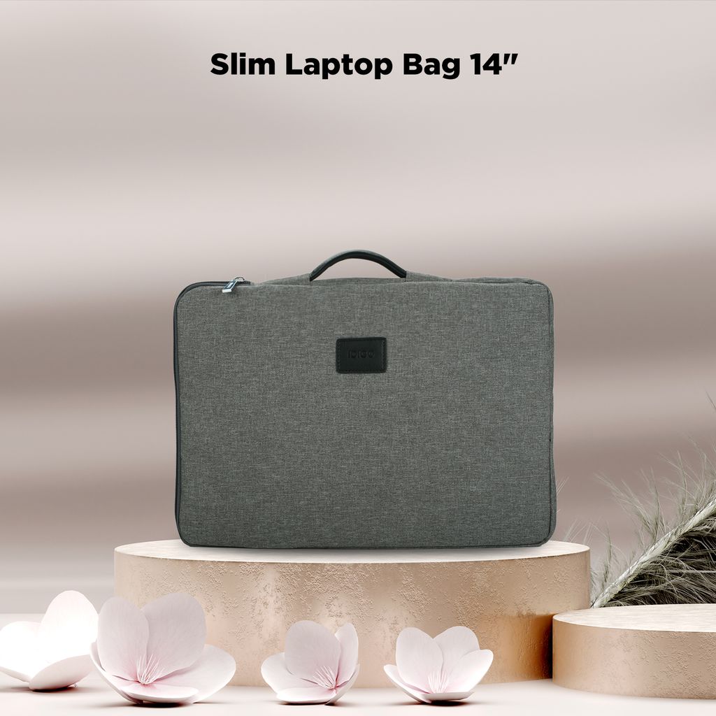 Túi chống sốc Laptop 14inch, túi xách công sở đựng máy tính nam nữ mỏng nhẹ vải bố jeans IDIGO UB2 - 2009