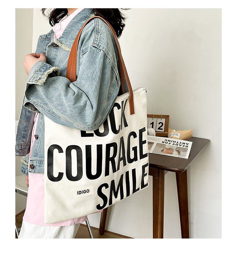 Túi đeo vai công sở canvas, túi xách nữ đựng tài liệu A4 IDIGO FF6 - 2015