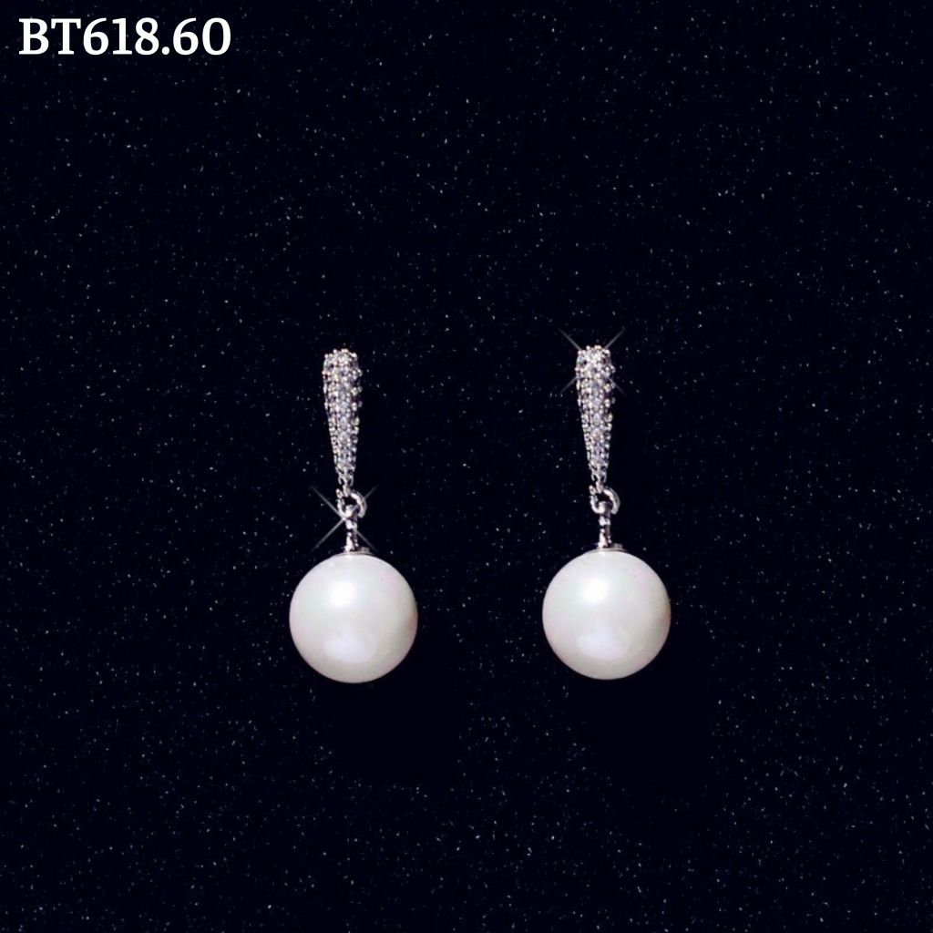 Bông tai giọt nước đính châu - BT618