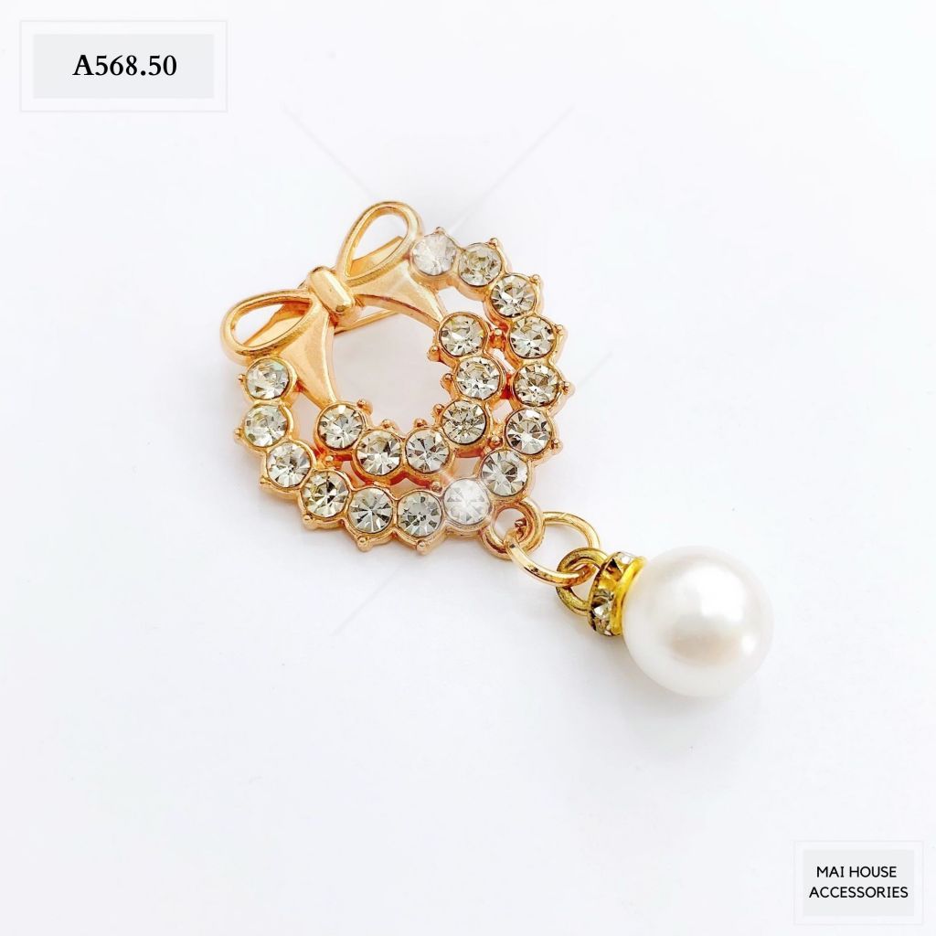CÀI ÁO VIỀN TRÒN HÌNH NƠ - A568