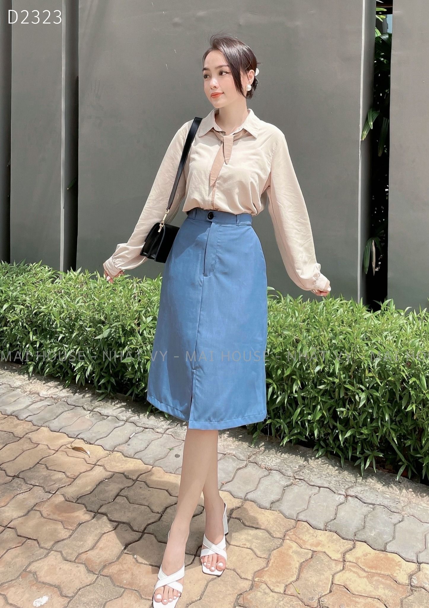 Chân váy công sở dáng chữ A - D2323