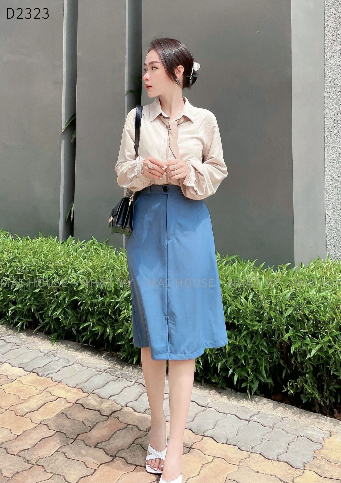 Chân váy công sở dáng chữ A - D2323