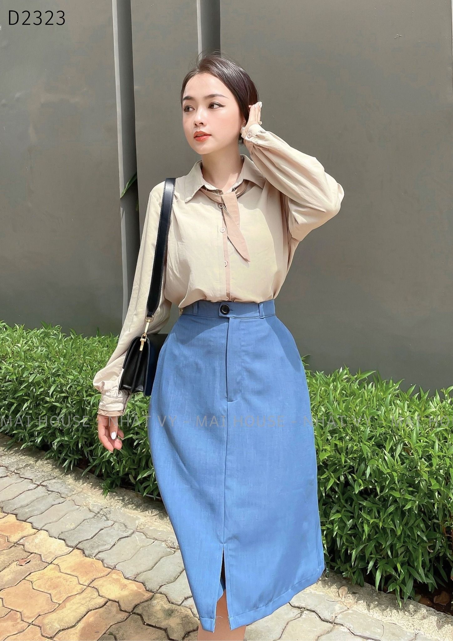 Chân váy công sở dáng chữ A - D2323