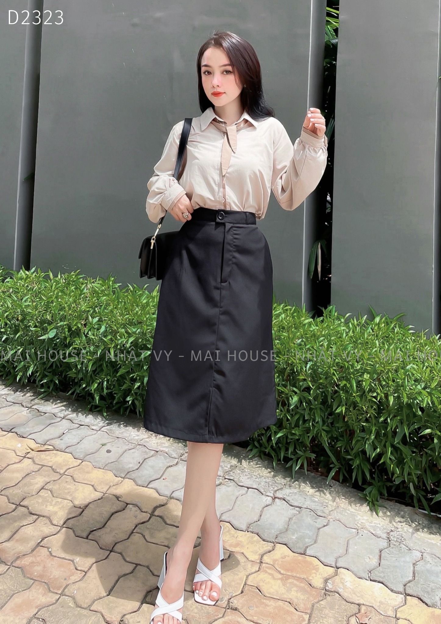 Chân váy công sở dáng chữ A - D2323