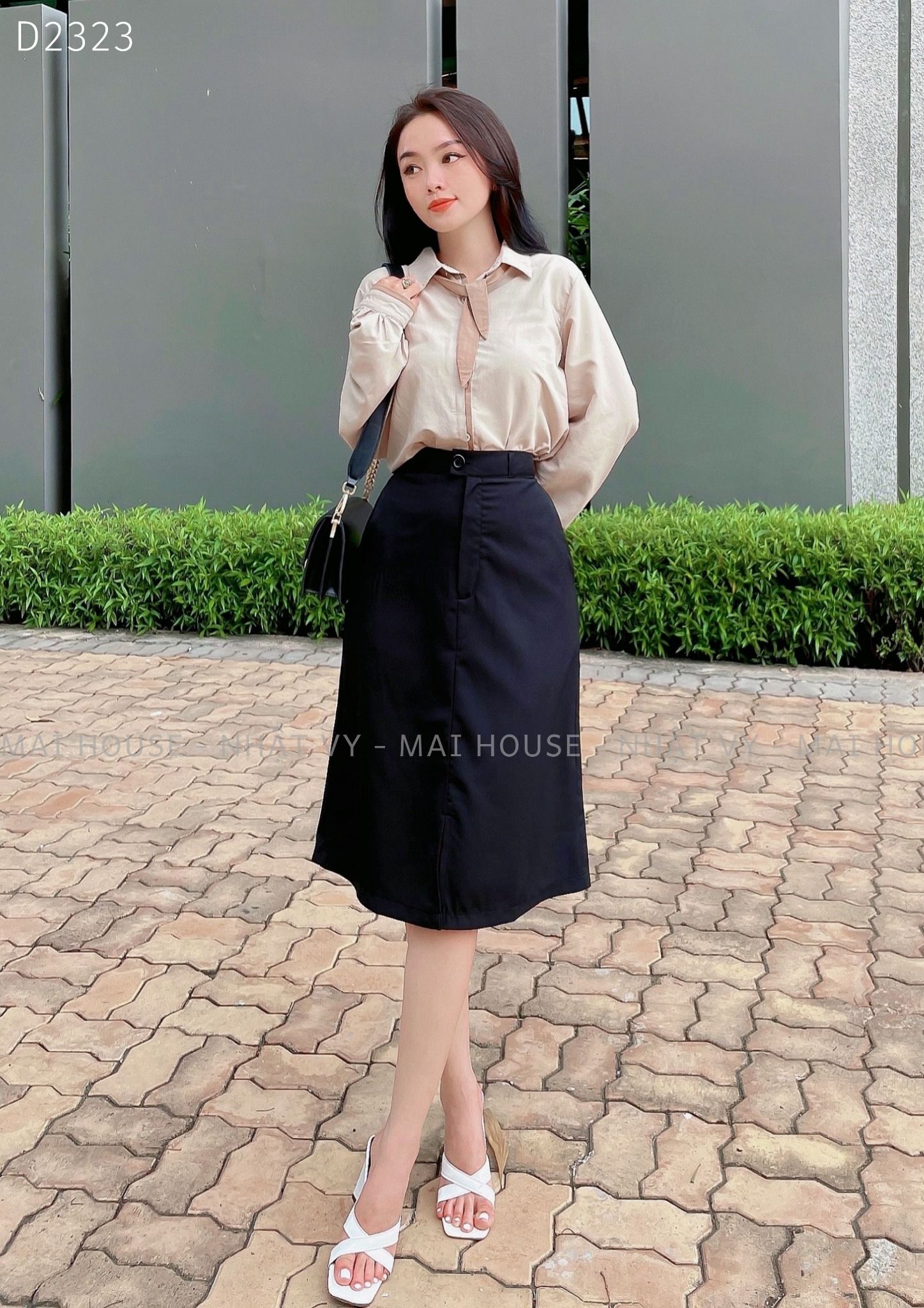 Chân váy công sở dáng chữ A - D2323