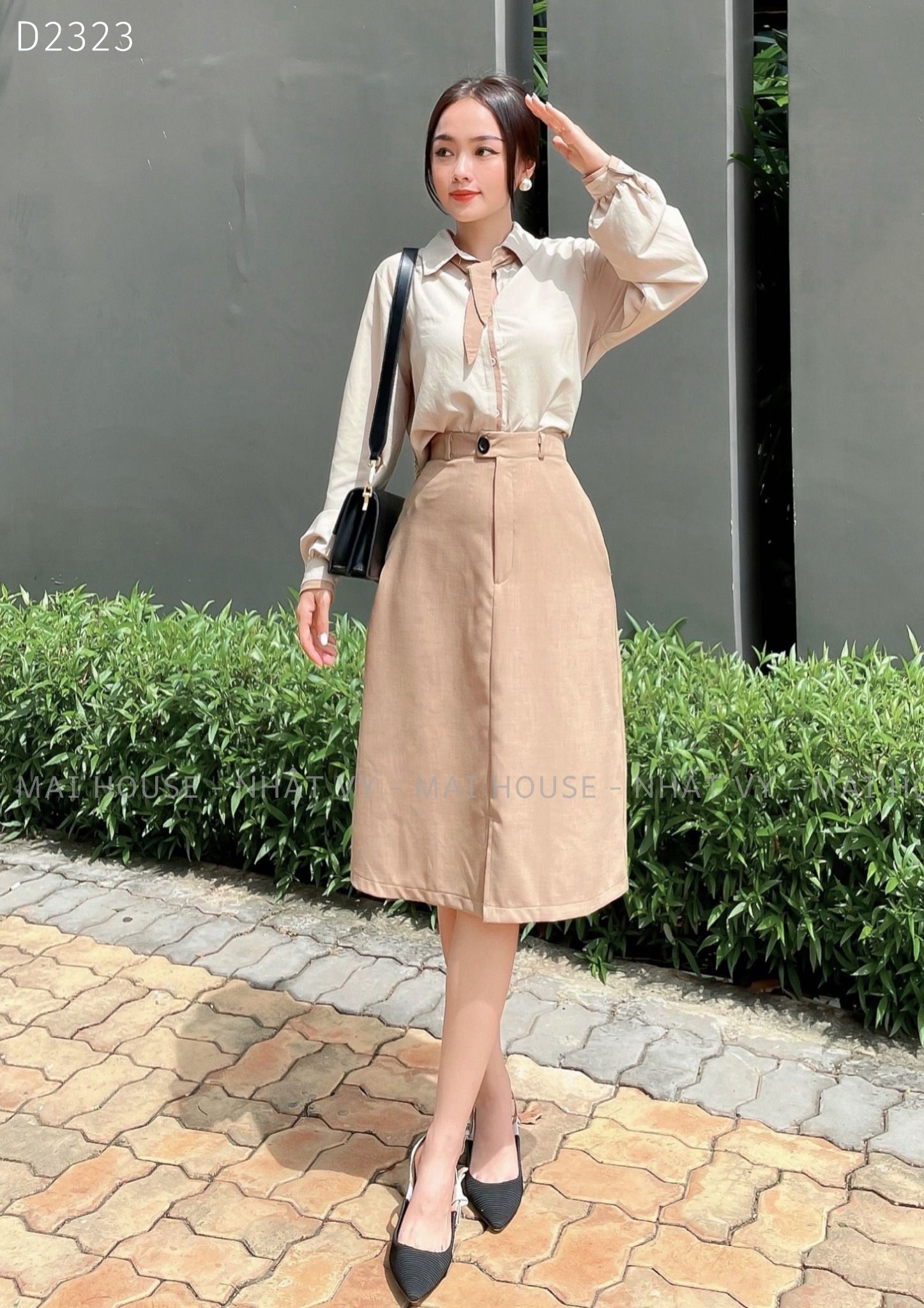Chân váy công sở dáng chữ A - D2323