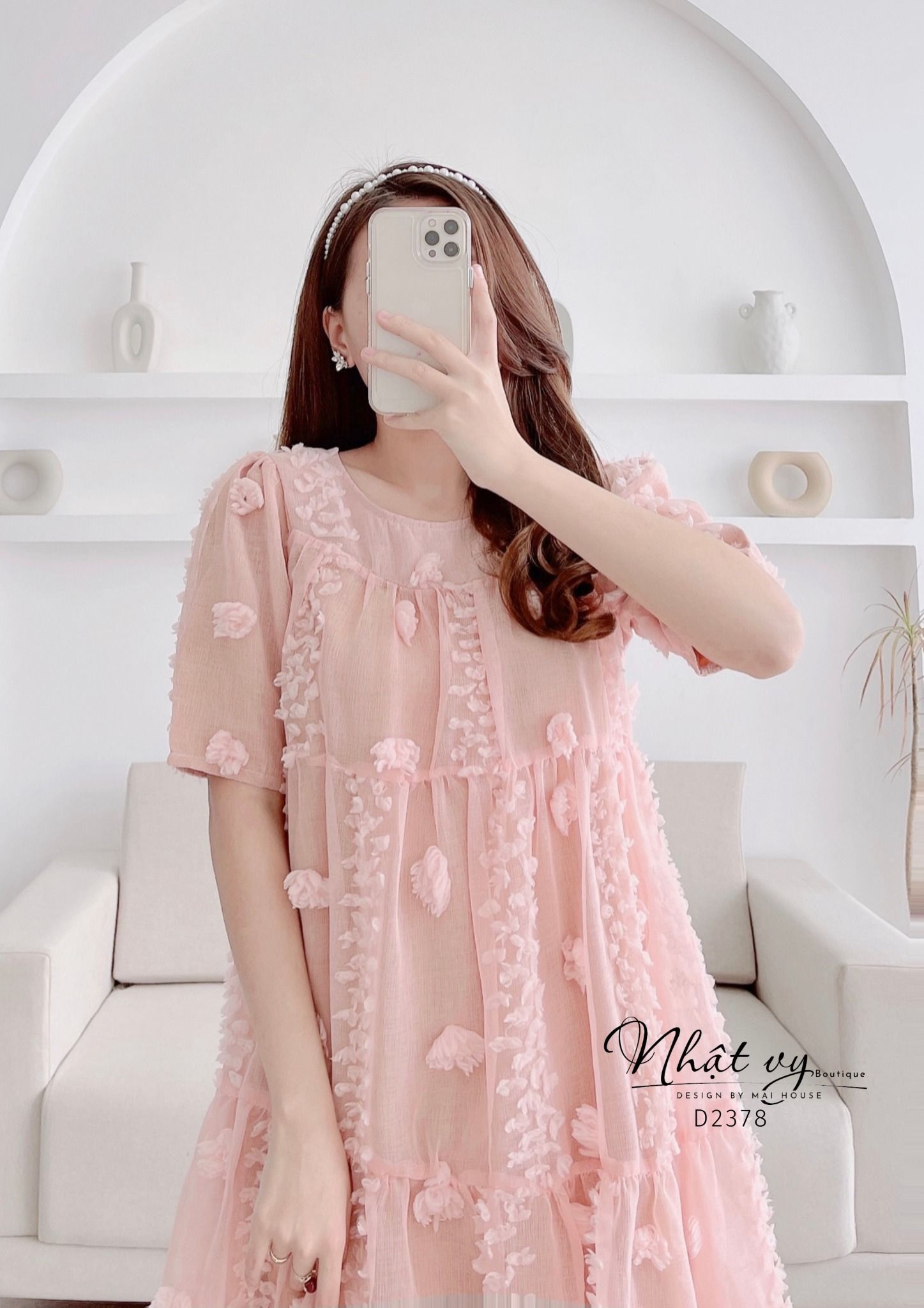 Đầm babydoll tiểu thư dáng xoè - D2378