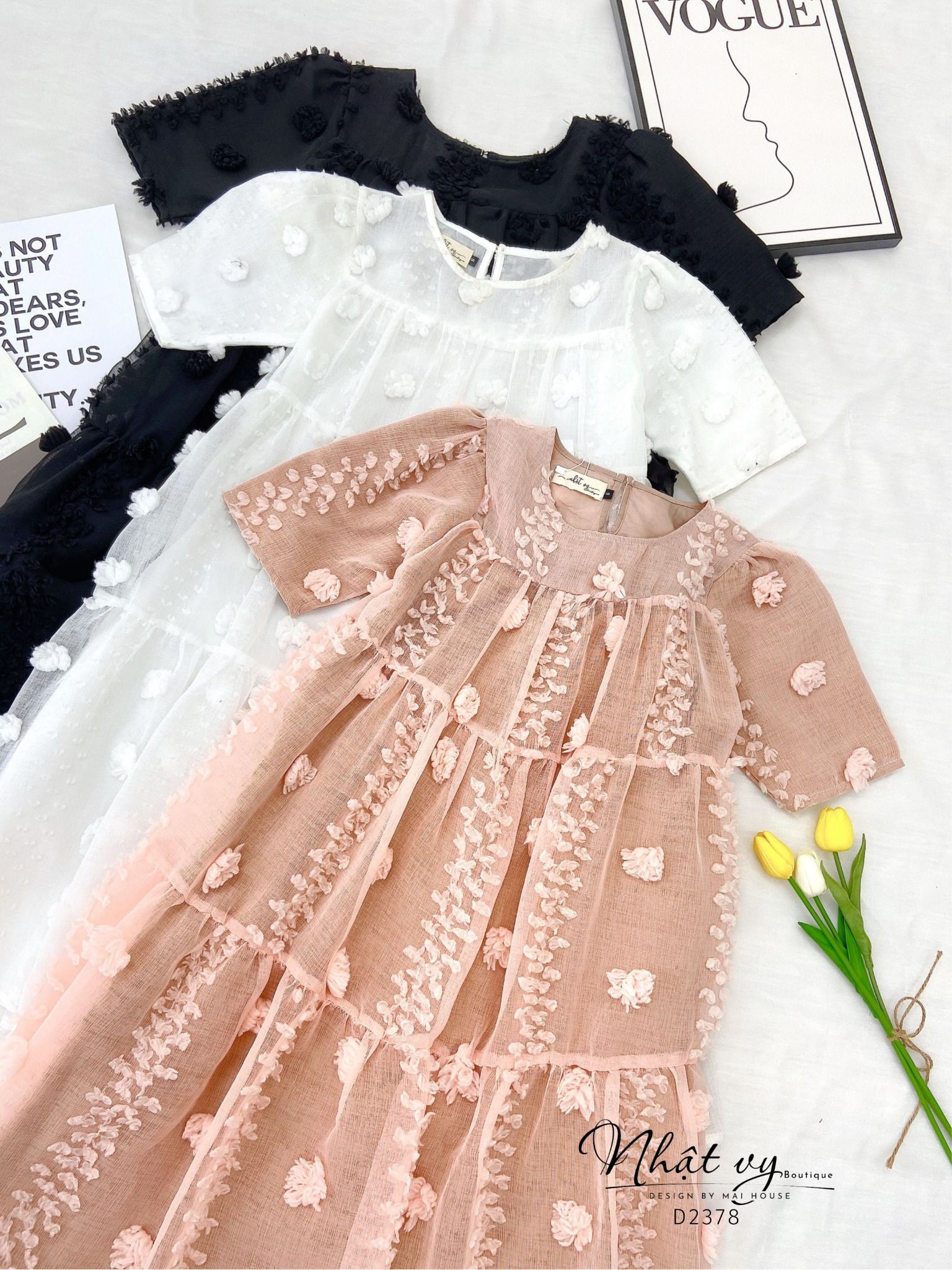 Đầm babydoll tiểu thư dáng xoè - D2378