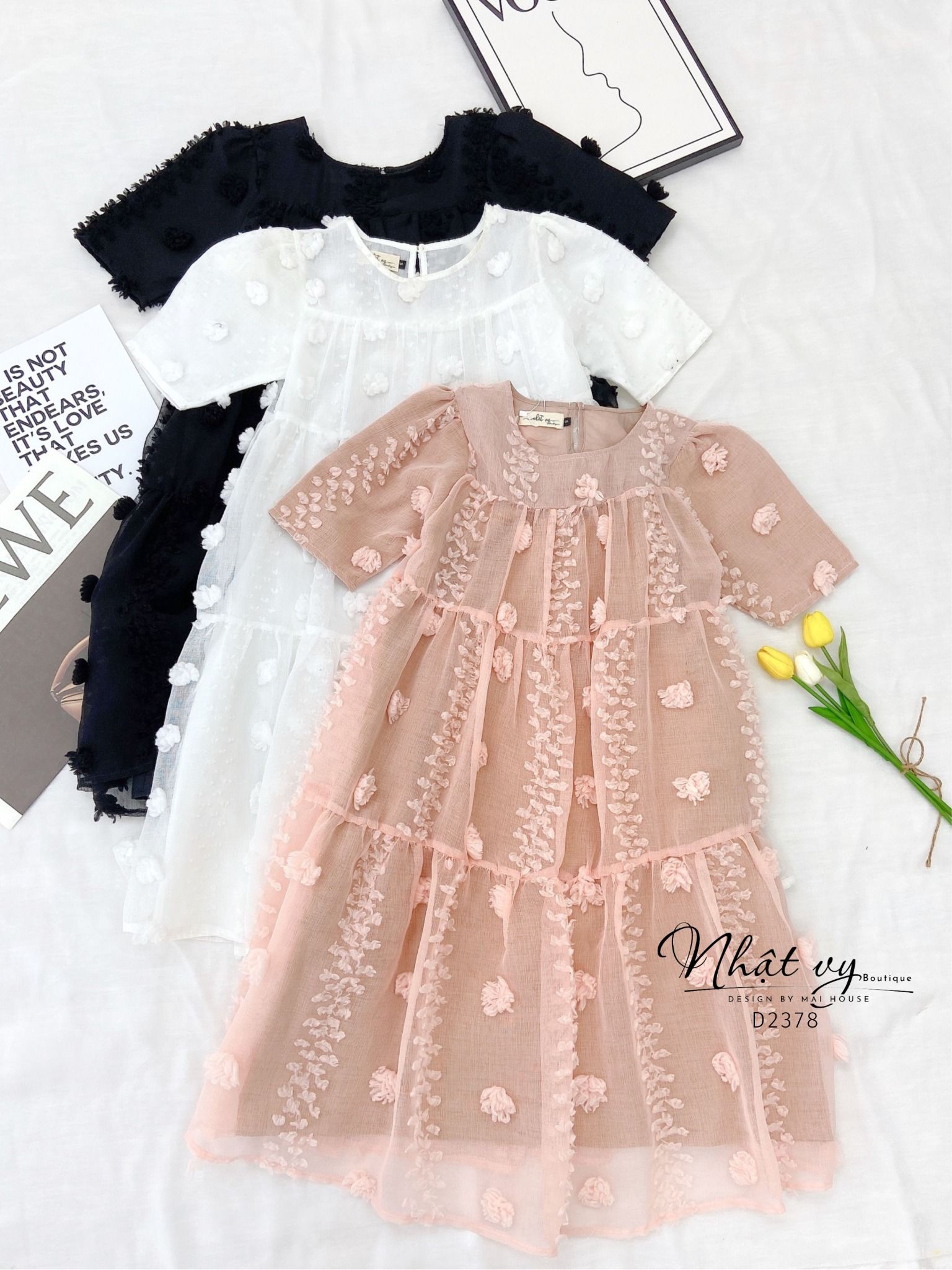 Đầm babydoll tiểu thư dáng xoè - D2378