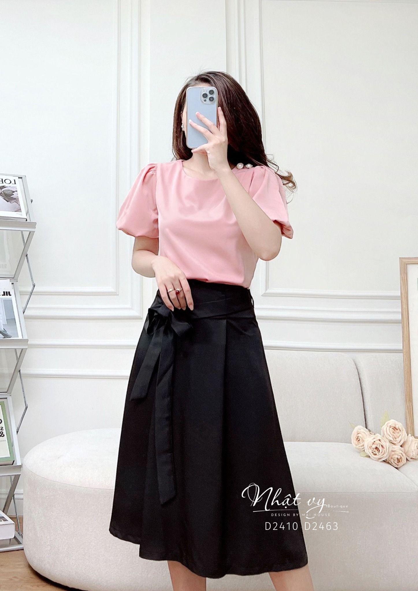 Chân váy dài công sở dây liền sau lưng - D2463