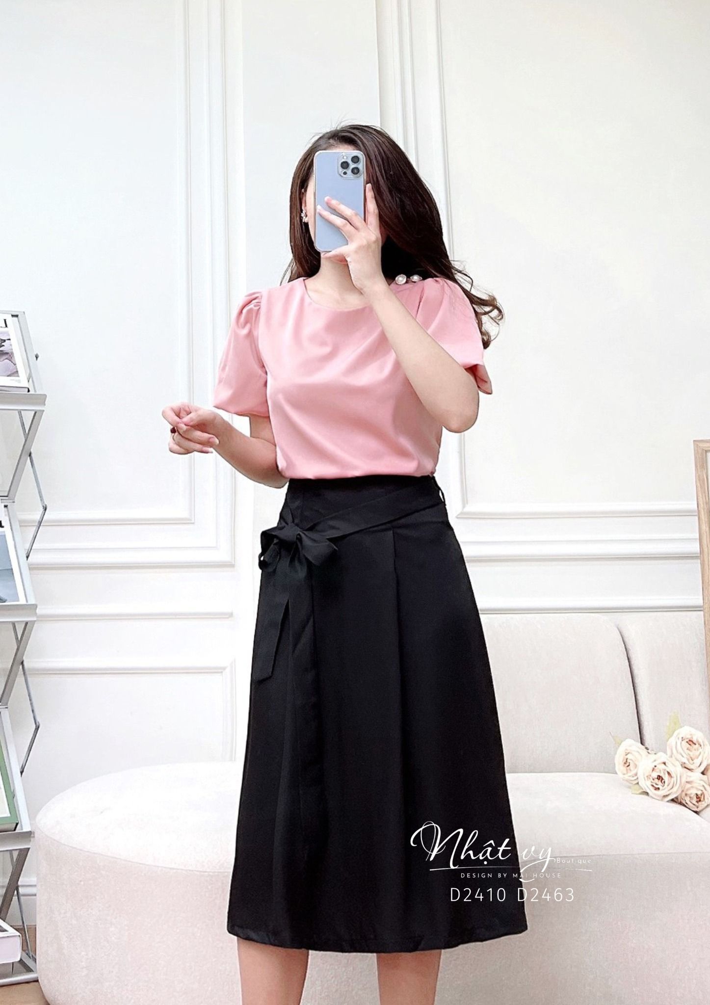 Chân váy dài công sở dây liền sau lưng - D2463