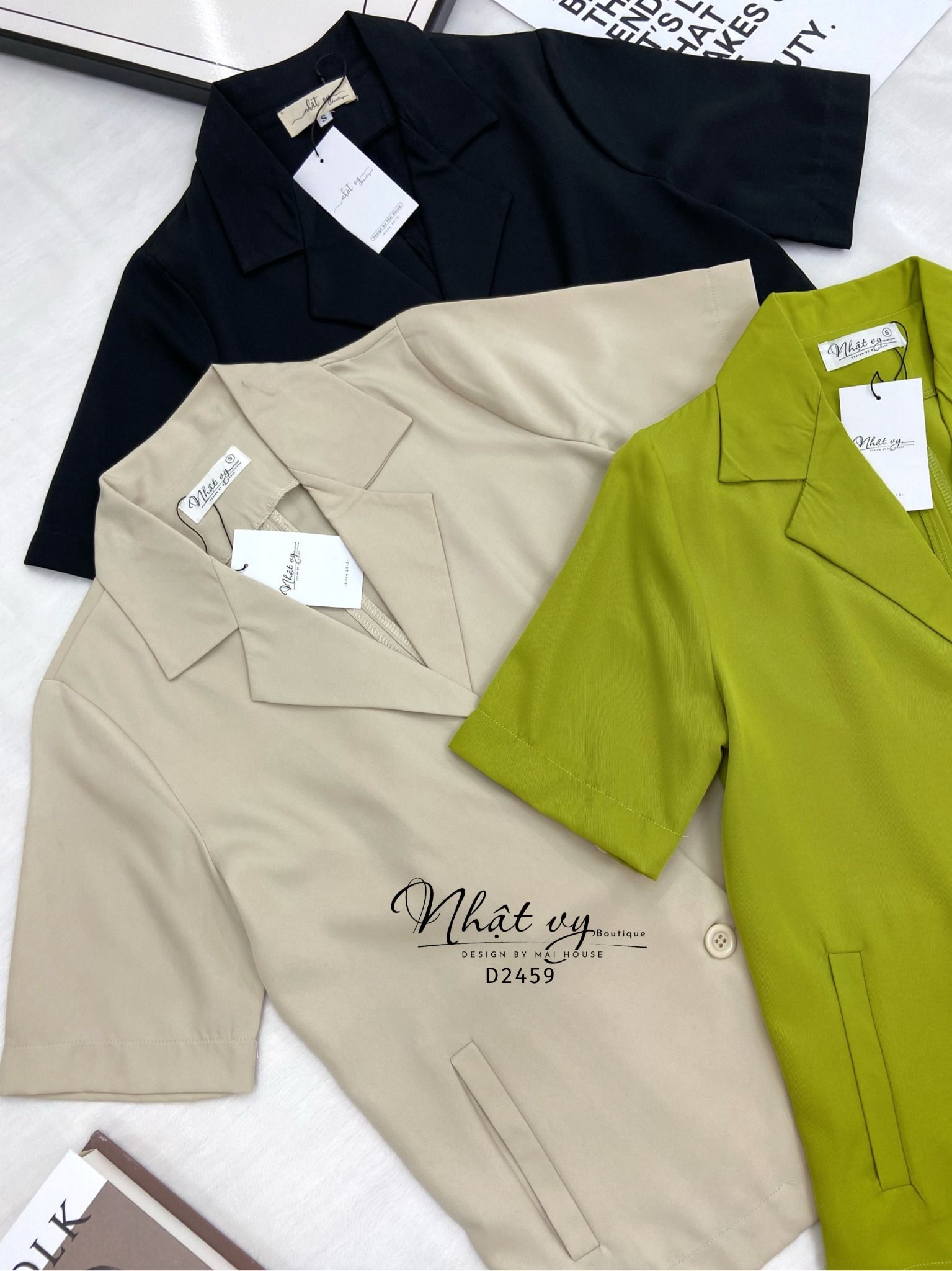 Áo cổ vest form dáng suông - D2459