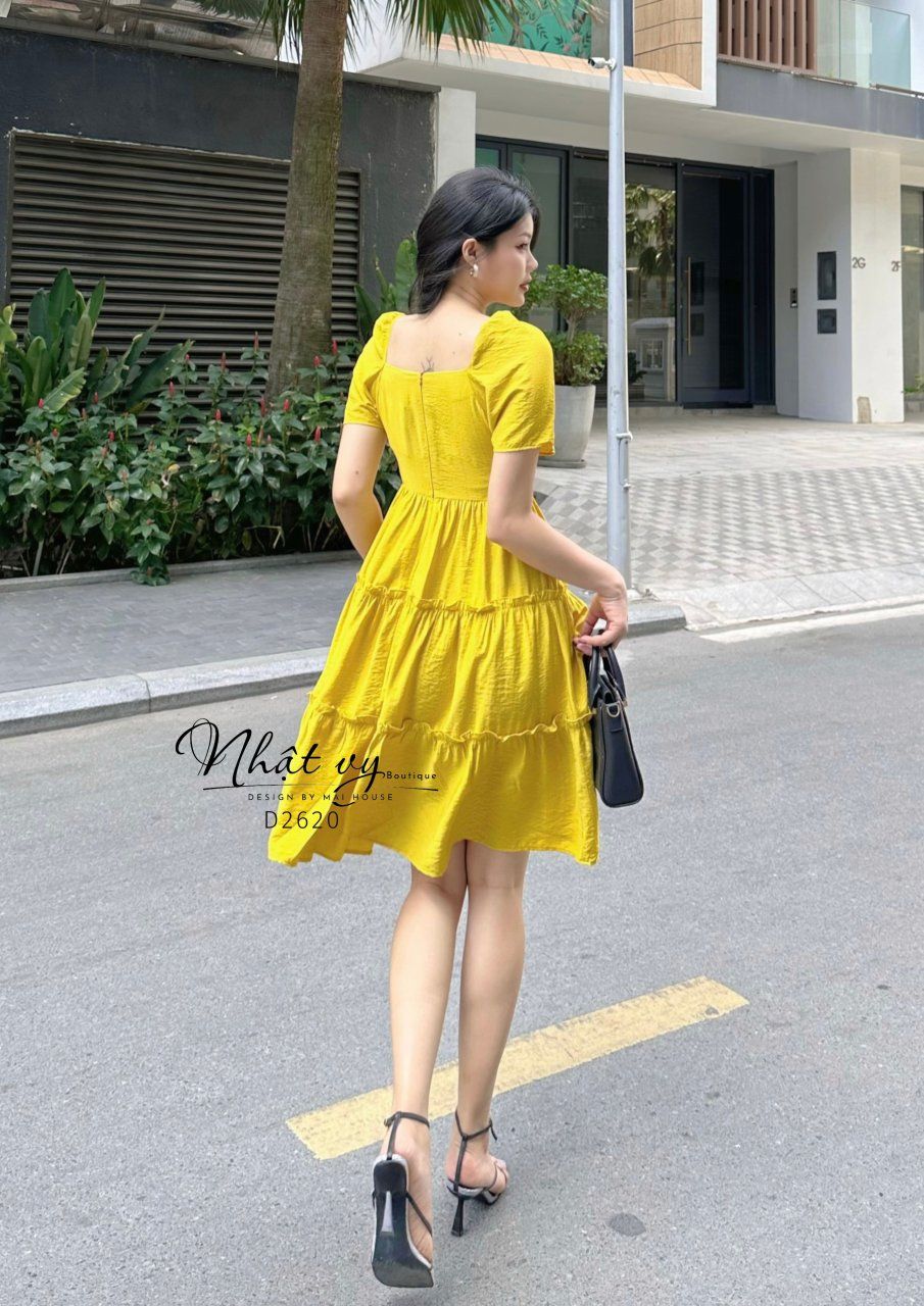 Đầm tầng thắt nơ ngưc - D2620