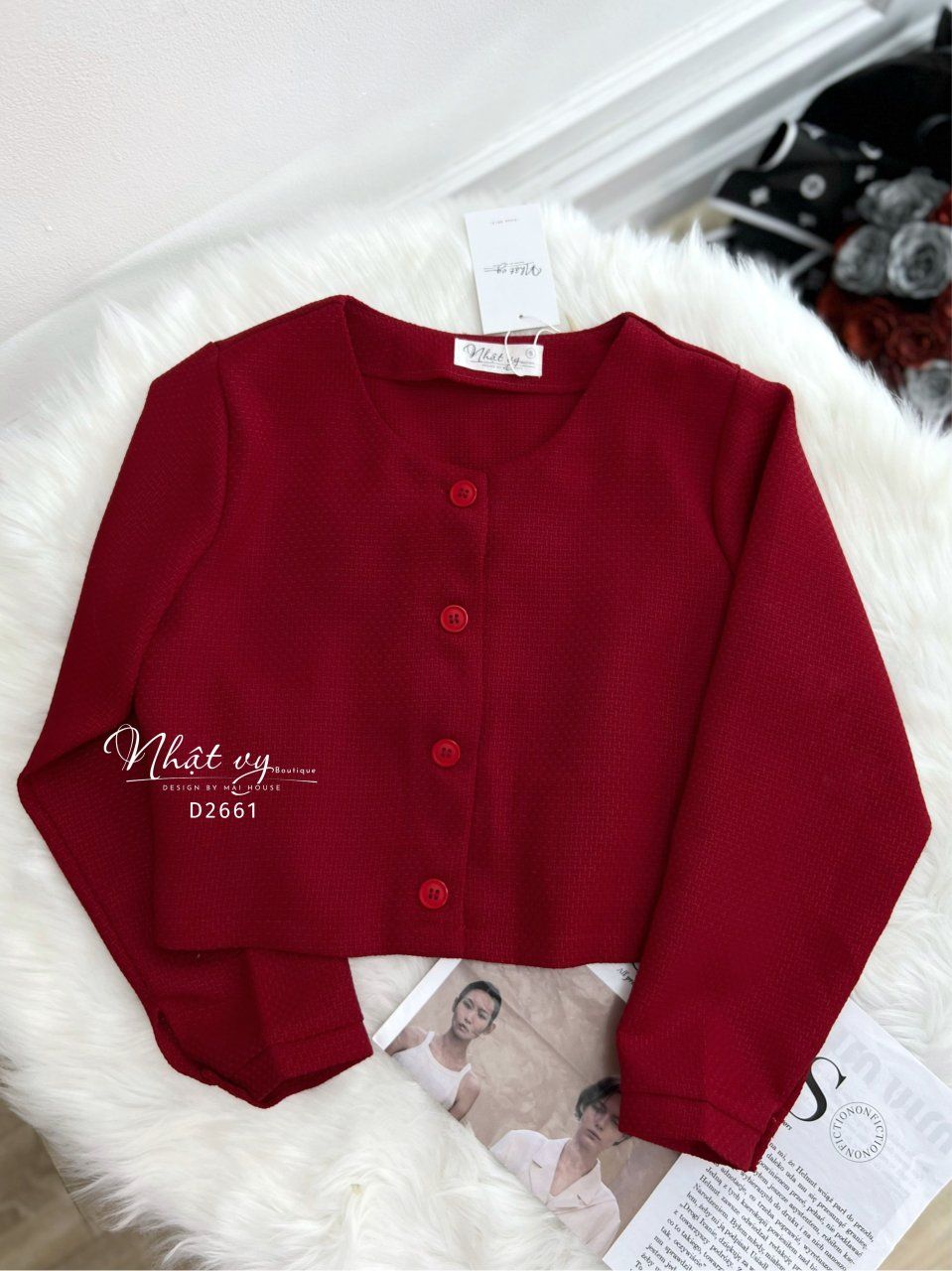 Áo cổ tròn tay dài cài cúc - D2661