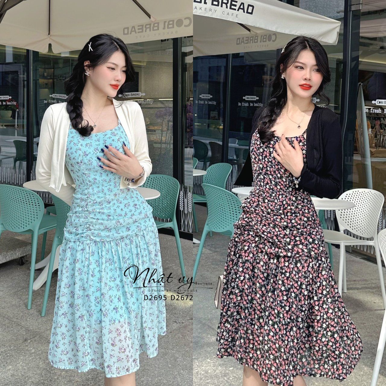 Đầm hoa 2 dây form dáng ôm - D2672