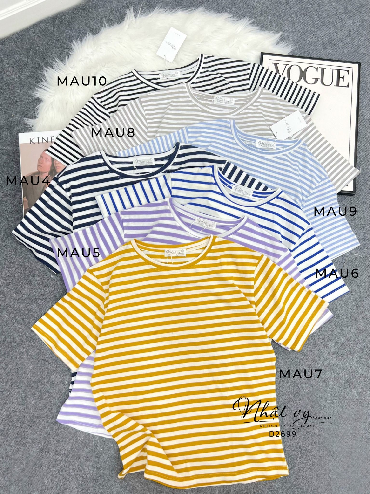 Áo thun trơn cổ tròn - D2699
