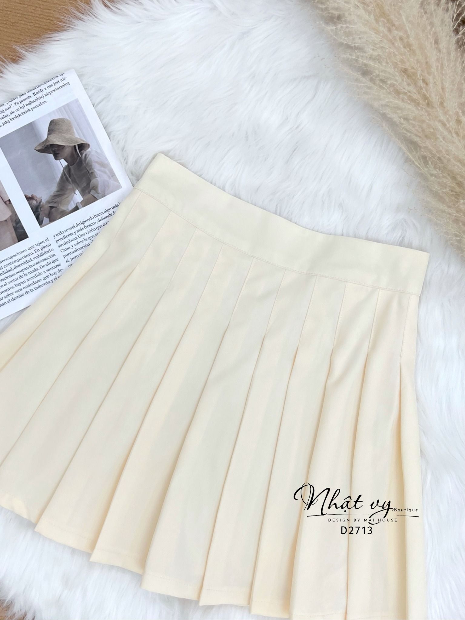 Chân váy dập ly dáng xoè - D2713