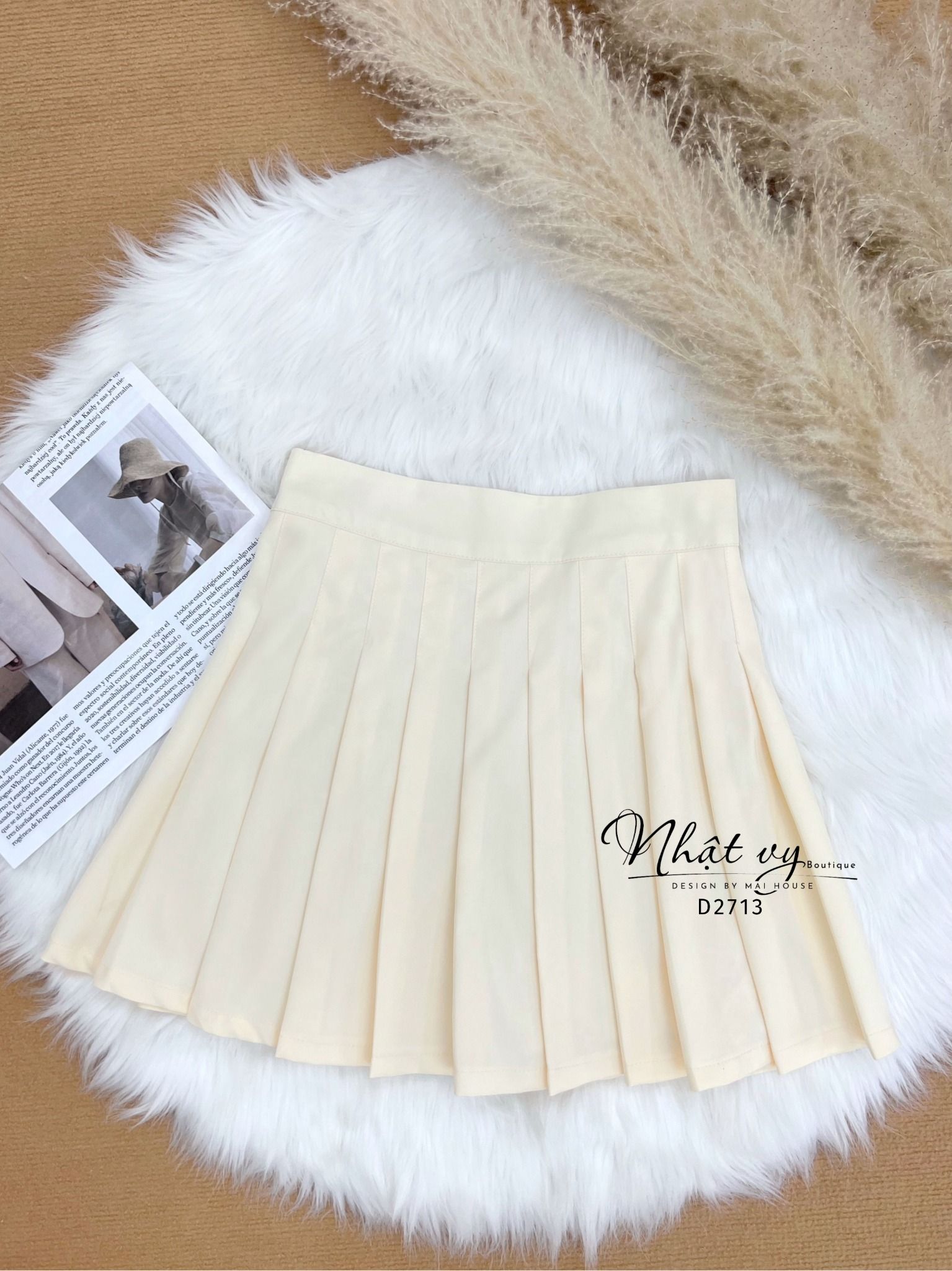 Chân váy dập ly dáng xoè - D2713
