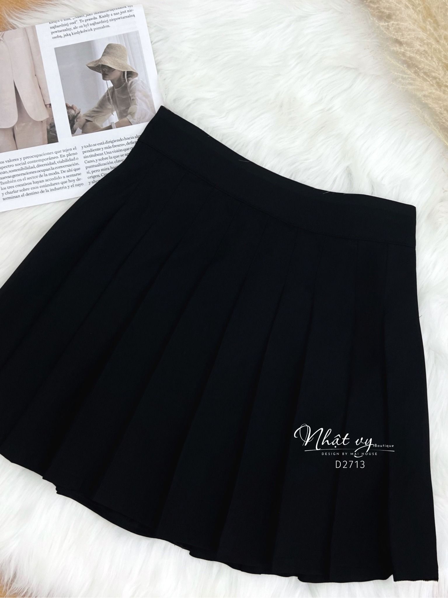 Chân váy dập ly dáng xoè - D2713