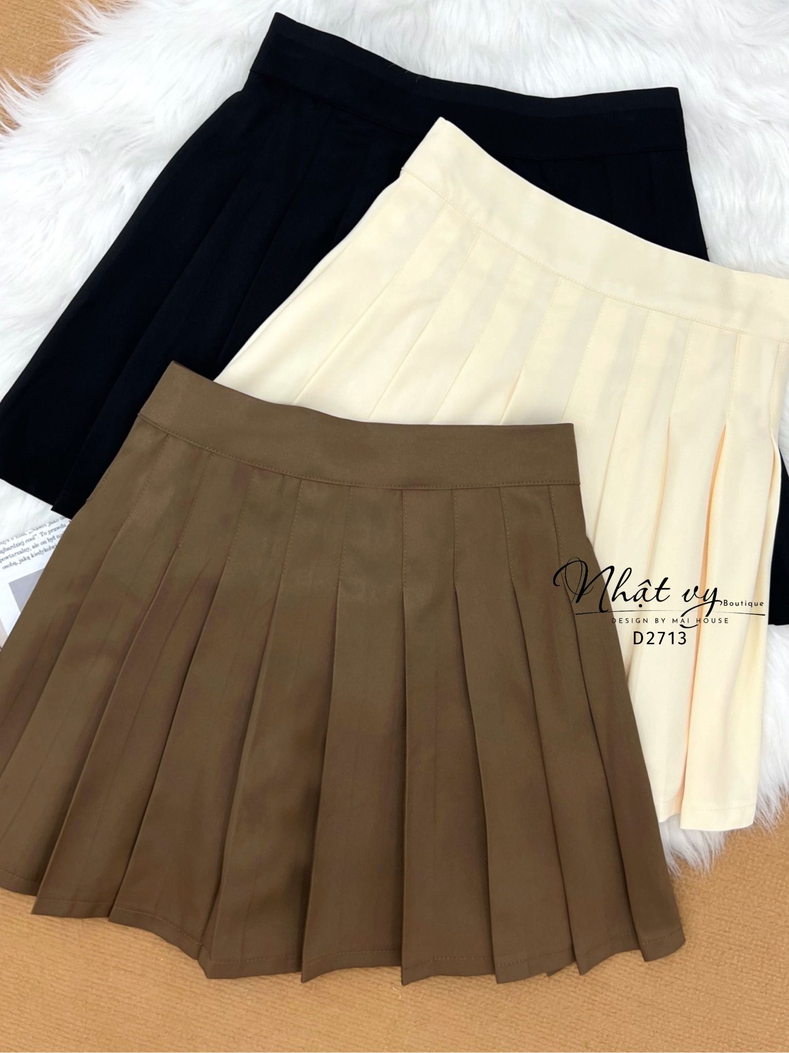 Chân váy dập ly dáng xoè - D2713