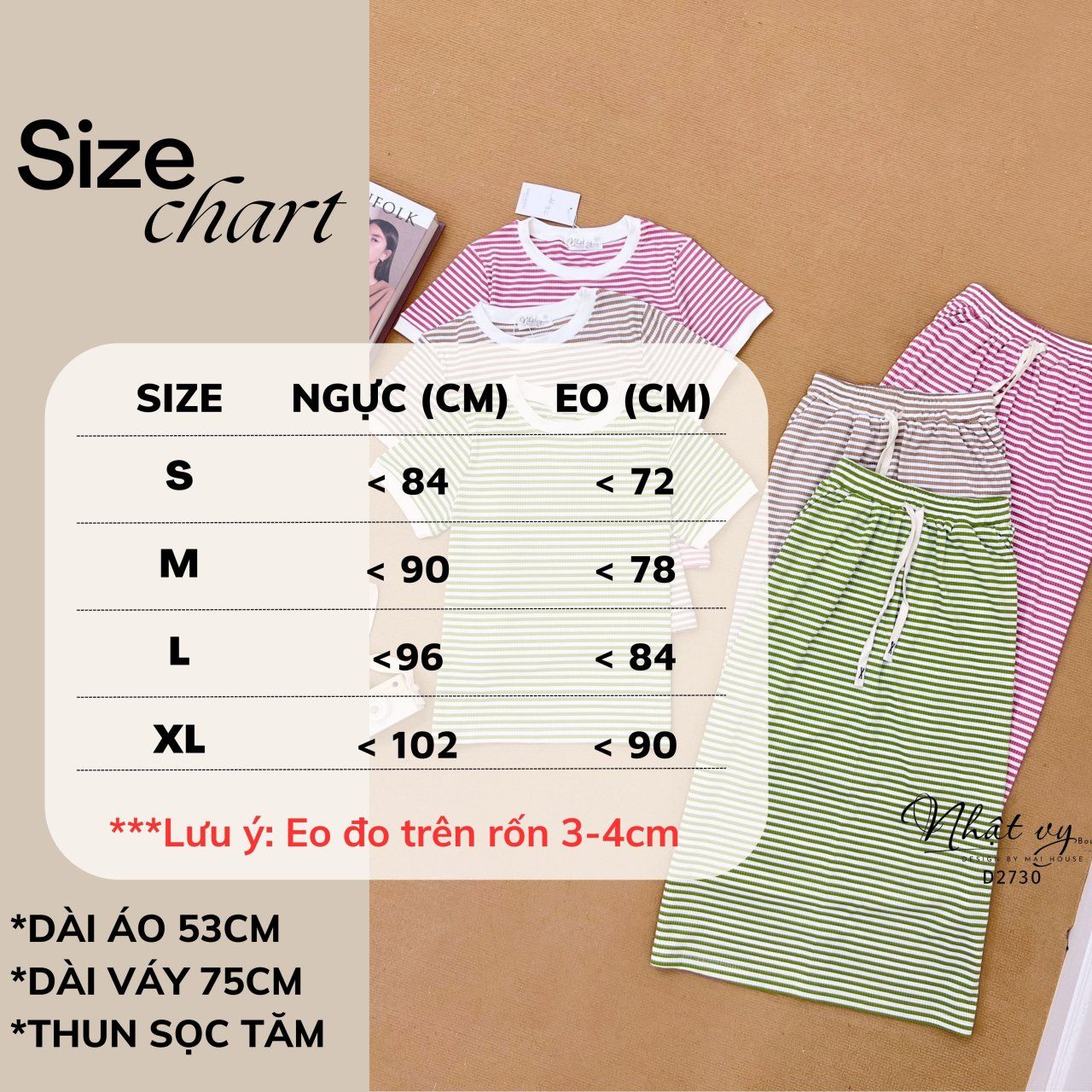 Set áo thun ôm phối chân váy dài - D2730