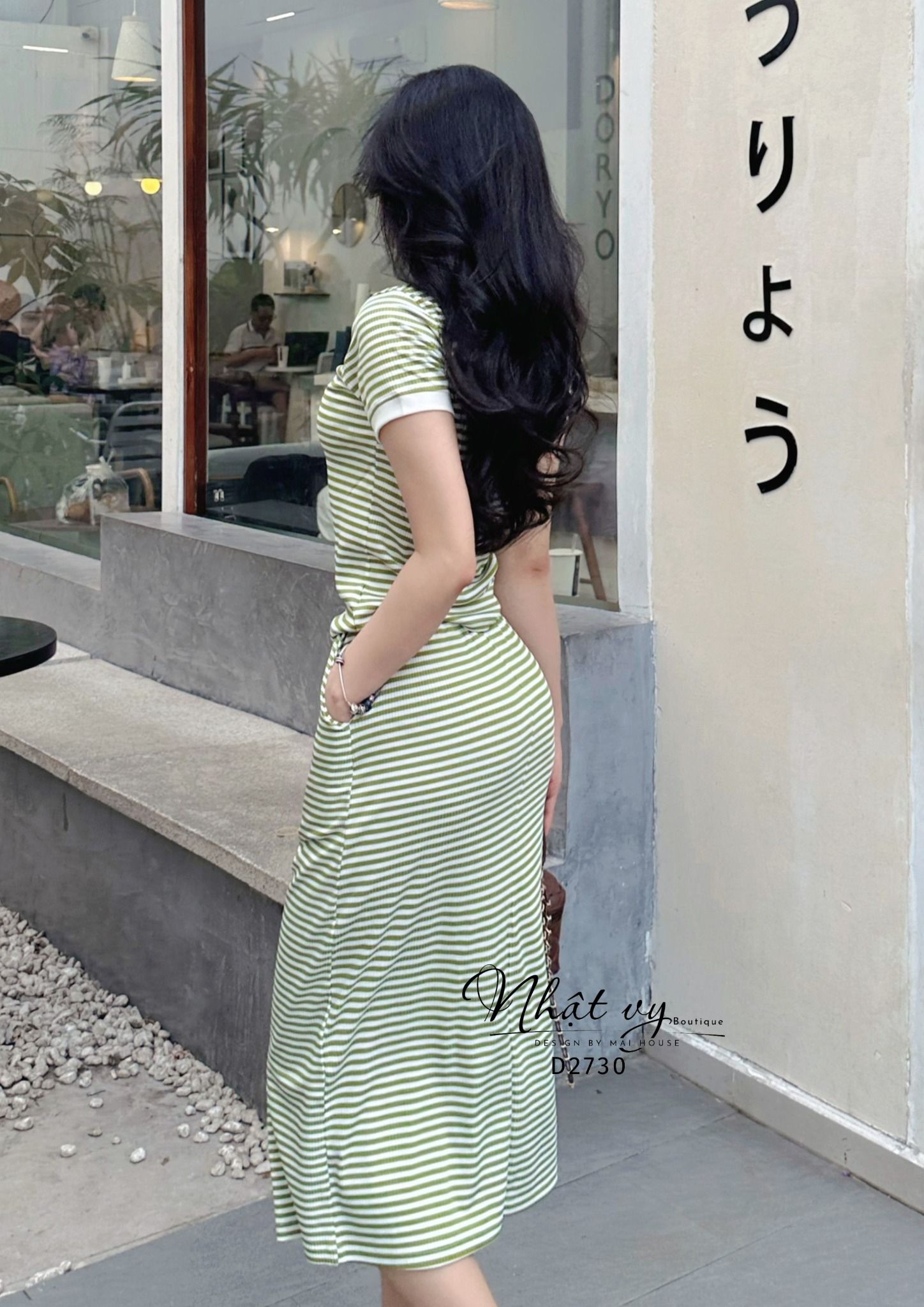 Set áo thun ôm phối chân váy dài - D2730