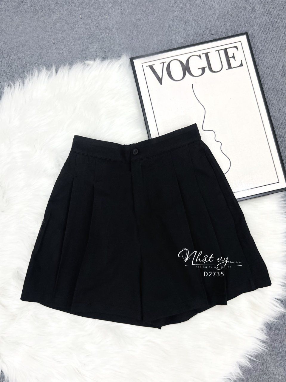 Quần đùi xếp ly - D2735