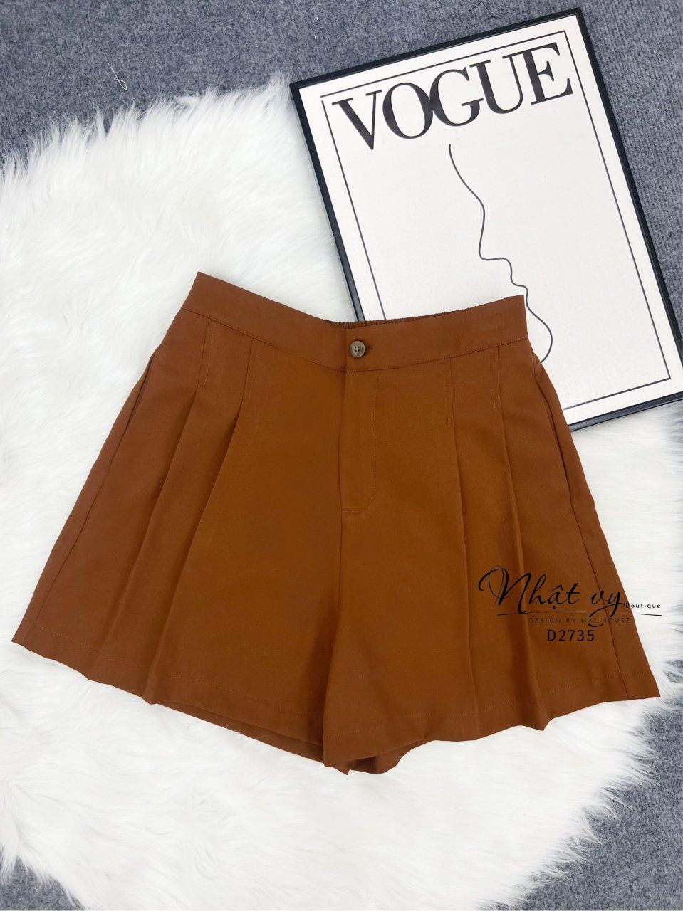 Quần đùi xếp ly - D2735