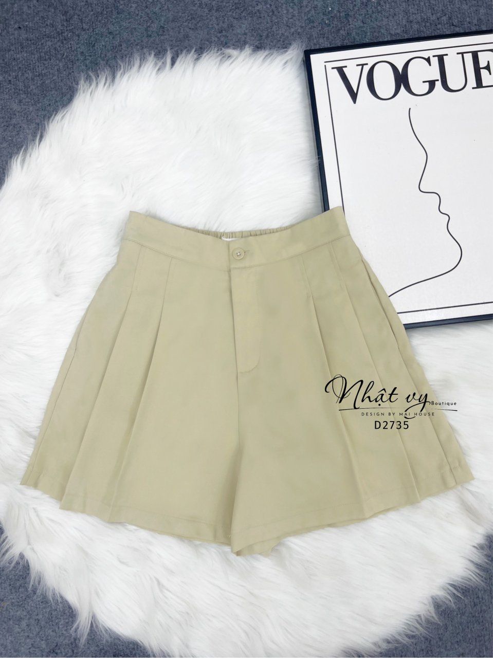 Quần đùi xếp ly - D2735
