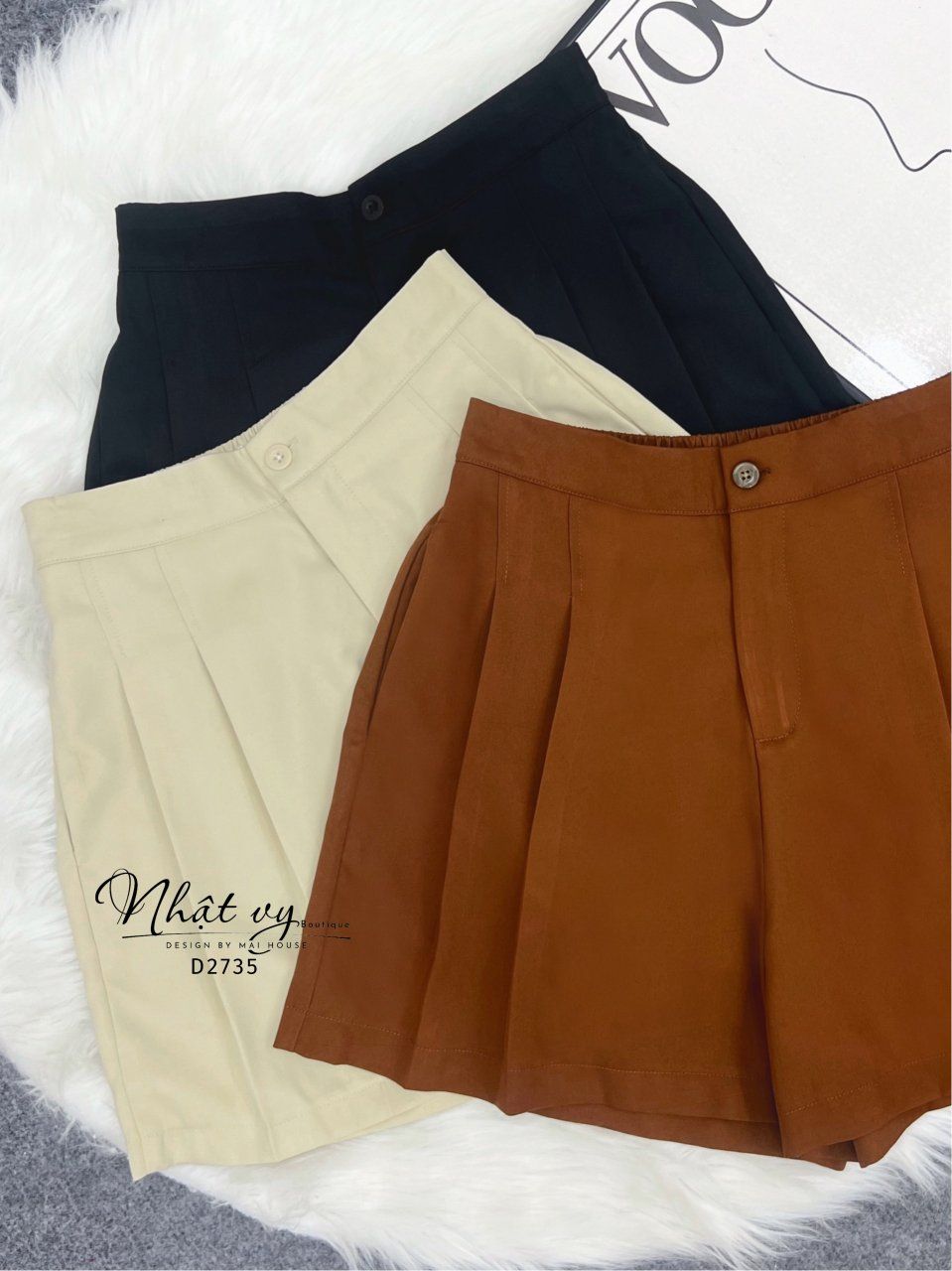 Quần đùi xếp ly - D2735