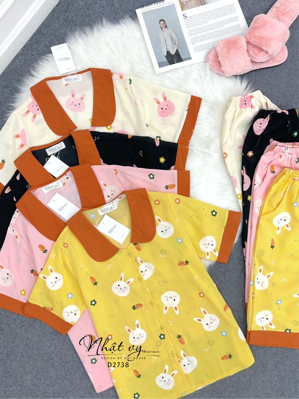 Set bộ lửng họa tiết phối cổ sen - D2738