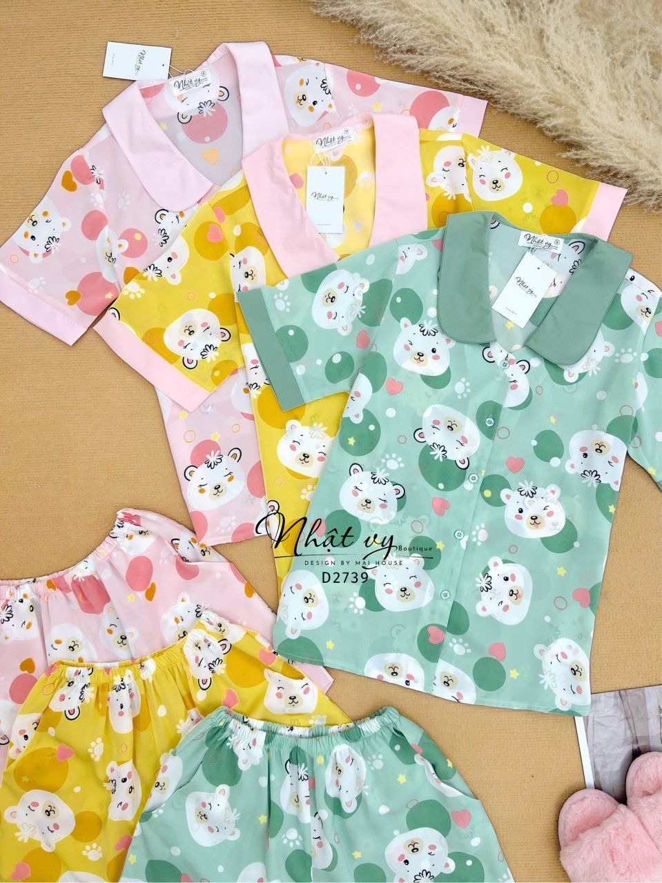 Set bộ đùi họa tiết phối cổ sen - D2739