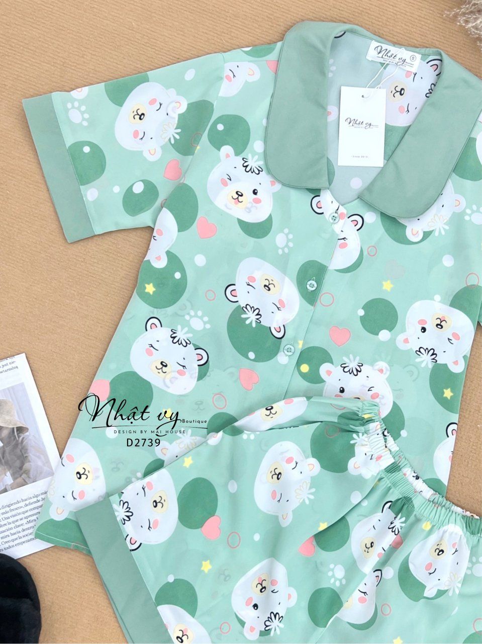 Set bộ đùi họa tiết phối cổ sen - D2739