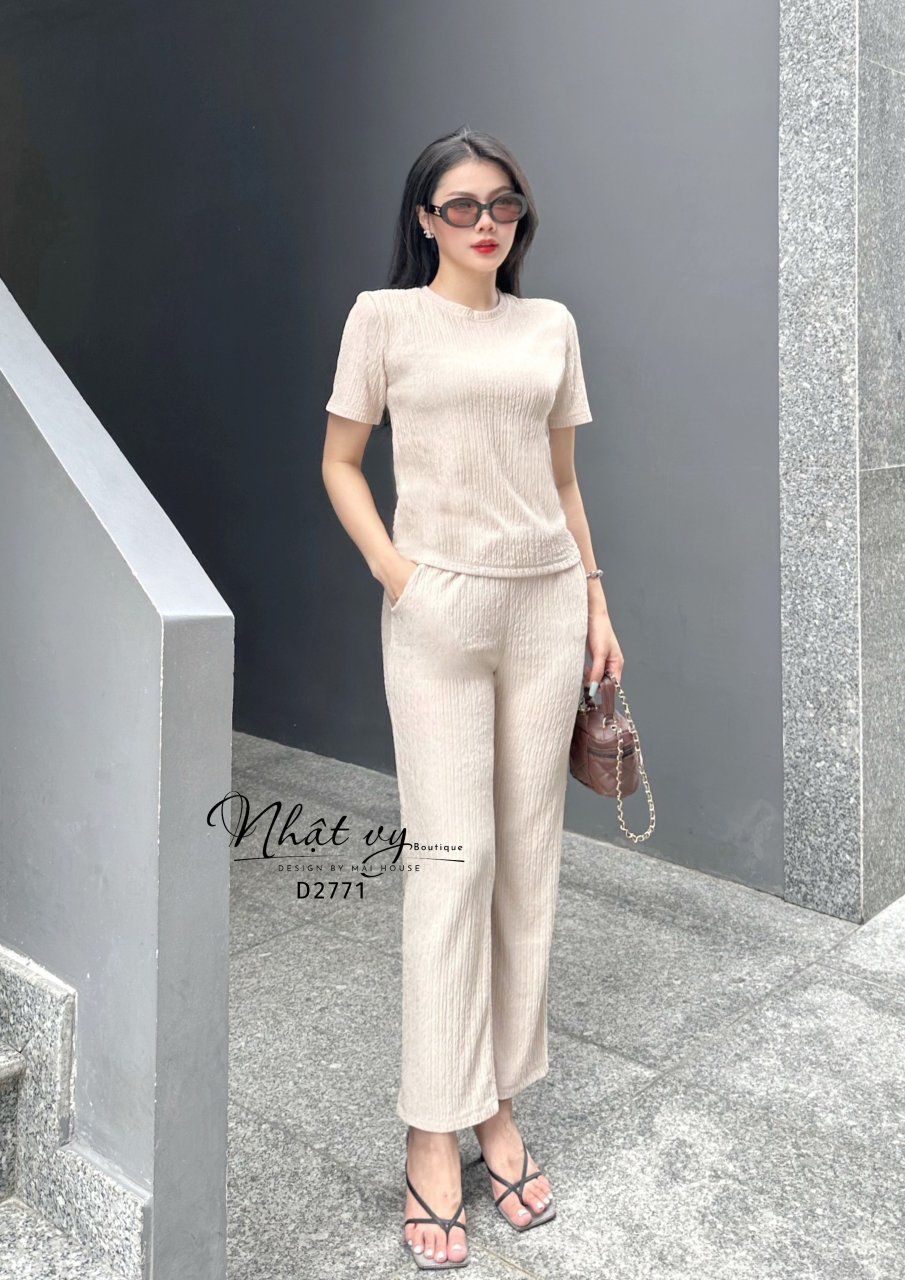 Set bộ thun áo cổ tròn - D2771