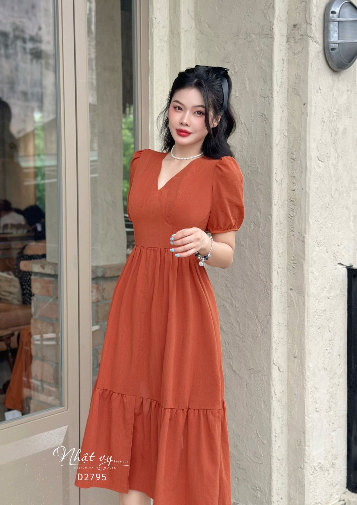 Đầm cổ tim dáng ôm đuôi cá - D2795